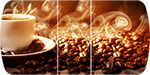 Стол обеденный Бостон-2 на опоре брифинг-хром цвет столешницы с фотопечатью кофе