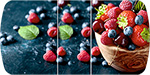 Стол обеденный Бостон-2 на опоре брифинг-хром цвет столешницы с фотопечатью ягоды